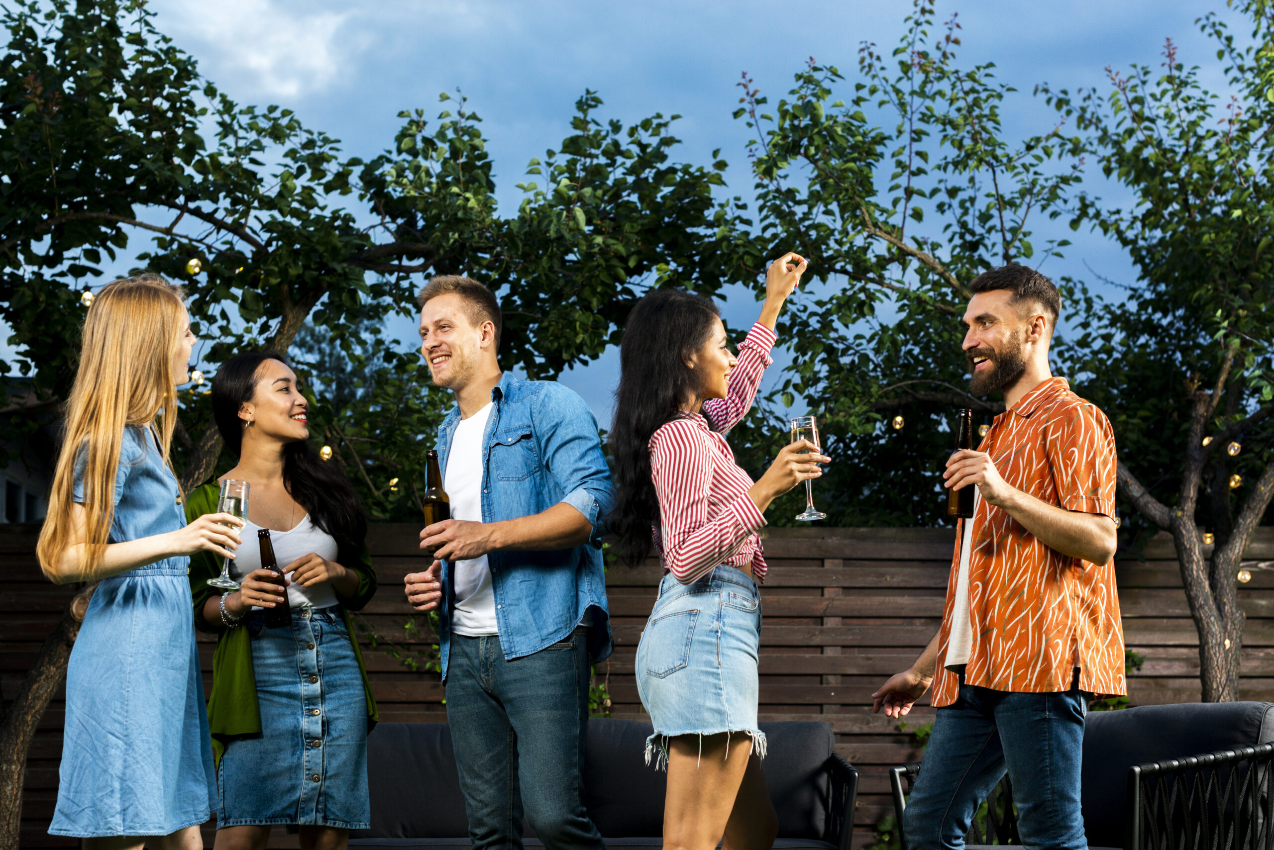 young people having good time outdoors